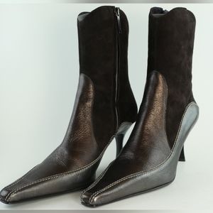 Donald J. Pilner Brown Suede Ankle Booties